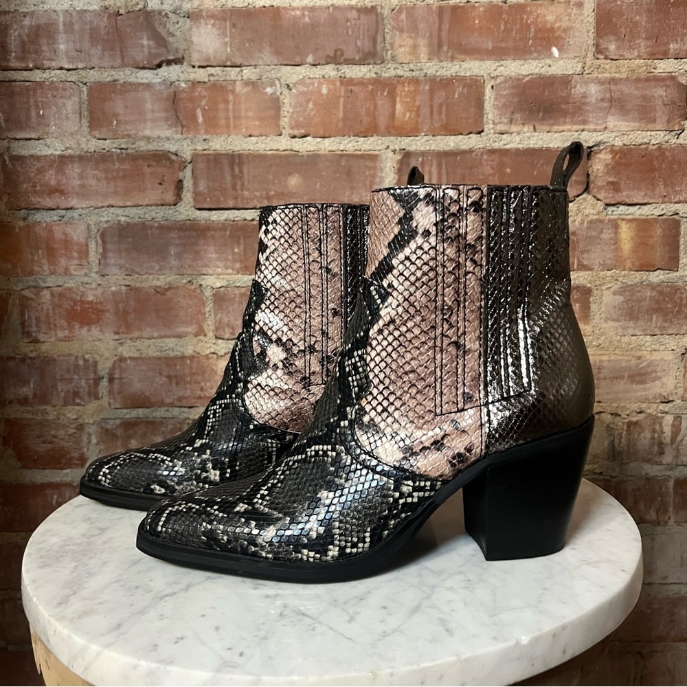 Steve Madden Snake Print Ankle Booties